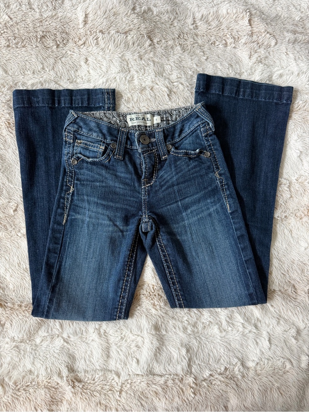 Ariat Girls Estella wide leg jean size 8, like new, nightshade